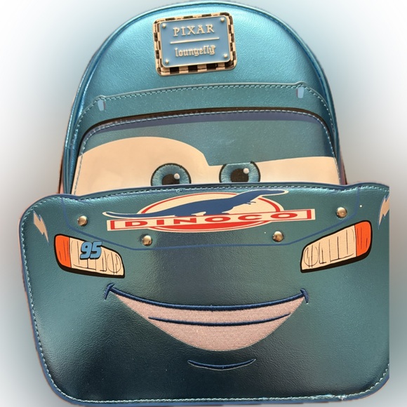 🔥 Loungefly Disney Pixar Cars Dinoco Lightning McQueen Cosplay Mini Backpack
